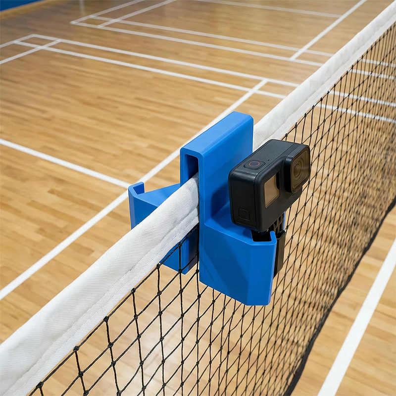 Badminton Video - 実用的なテニスネットカメラホルダー、取り付け簡単、屋外スポーツビデオ録画用フェンス電話ホルダー、バドミントン、野球、テニス用